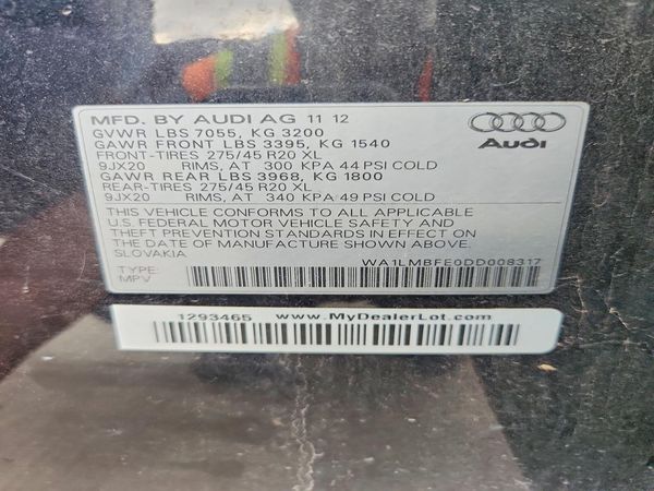 2013 AUDI Q7 Premium Plus — VINS
