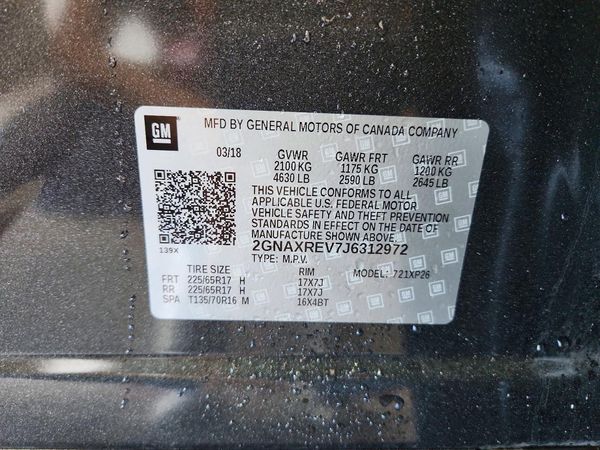 2018 CHEVROLET EQUINOX LS — VINS
