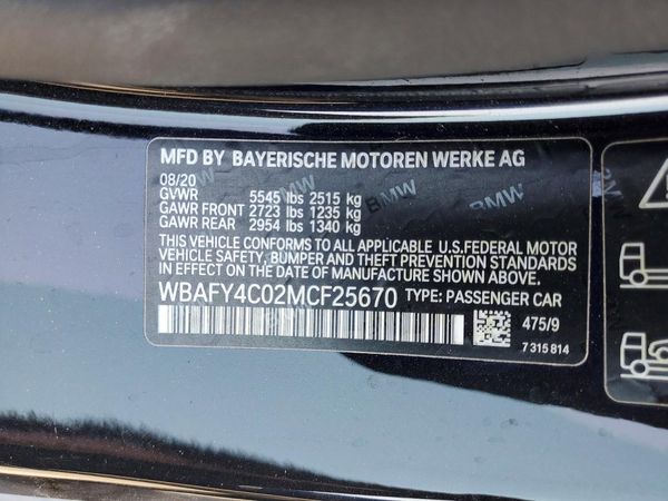 2021 BMW M850XI — VINS