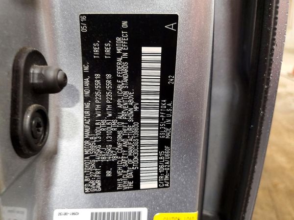 2016 TOYOTA SIENNA — VINS