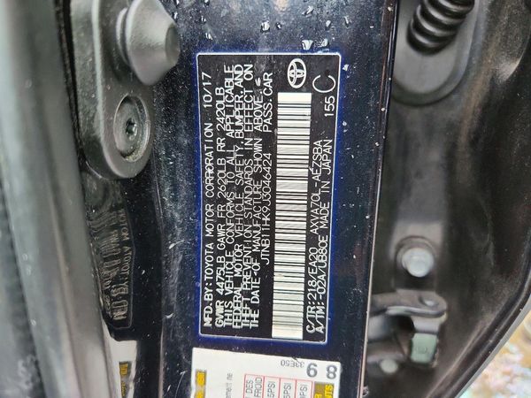 2018 TOYOTA CAMRY LE/SE/XLE/XSE — VINS