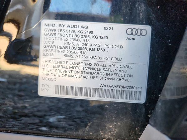 2021 AUDI Q5 quattro Premium — VINS