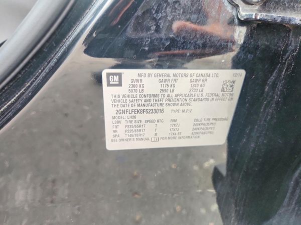 2015 CHEVROLET EQUINOX 1LT — VINS