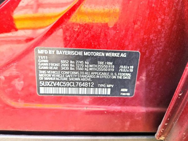 2012 BMW X5 xDrive35i — VINS
