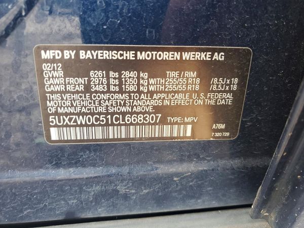 2012 BMW X5 xDrive35d — VINS