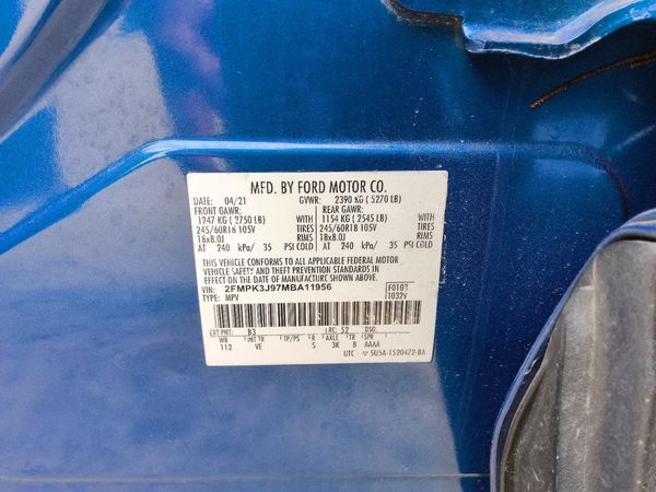2021 FORD EDGE — VINS