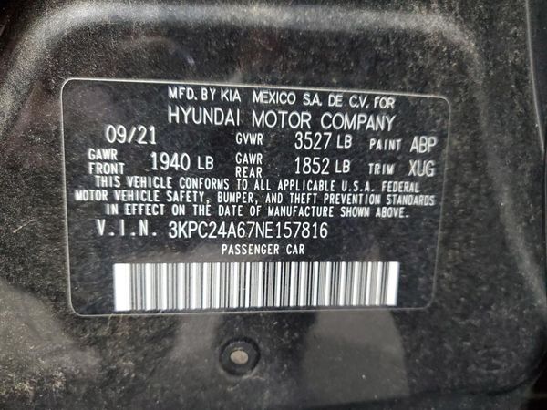 2022 HYUNDAI ACCENT SE, SEL