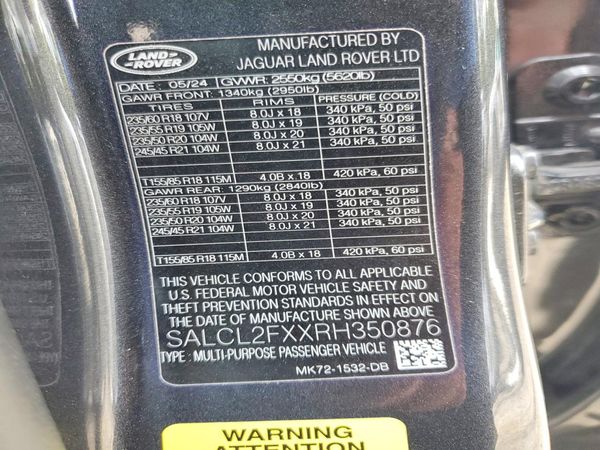 2024 LAND ROVER DISCOVERY SPORT Dynamic SE — VINS
