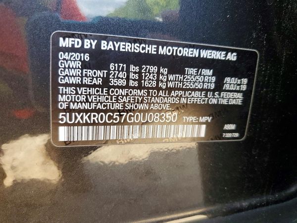2016 BMW X5 xDrive35i — VINS