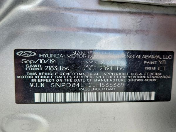 2020 HYUNDAI ELANTRA — VINS