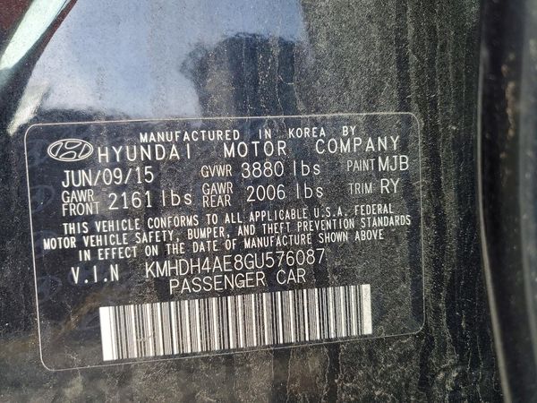 2016 HYUNDAI ELANTRA — VINS