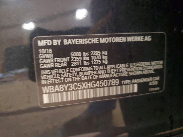 2017 BMW 340 xDrive GT — VINS
