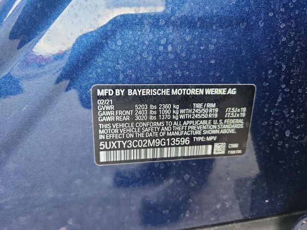 2021 BMW X3 sDrive30i — VINS