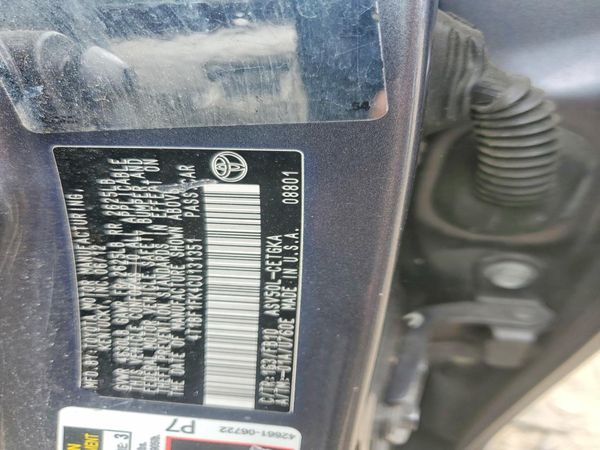 2012 TOYOTA CAMRY — VINS