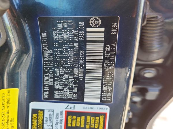2015 TOYOTA CAMRY — VINS