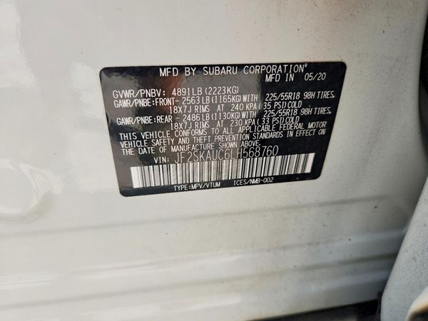 2020 SUBARU FORESTER Ltd+ES+NAVI(HK)+KA — VINS
