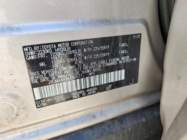 2021 TOYOTA VENZA — VINS