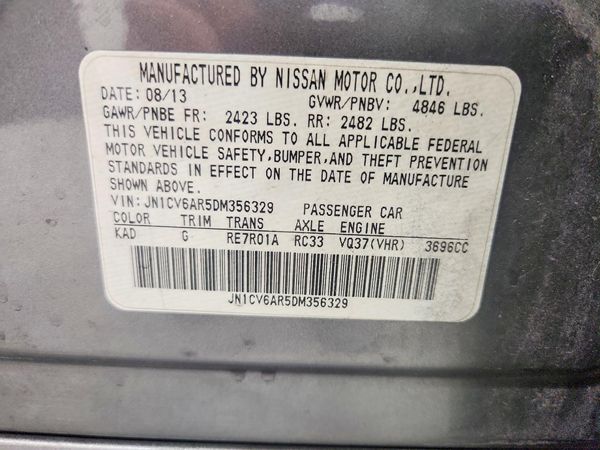 2013 INFINITI G37 — VINS