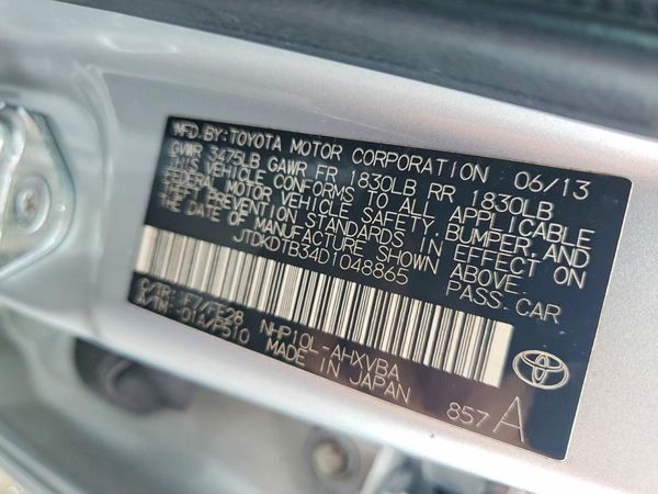 2013 TOYOTA PRIUS — VINS