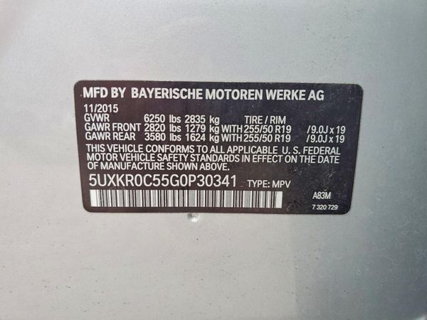 2016 BMW X5 xDrive35i — VINS