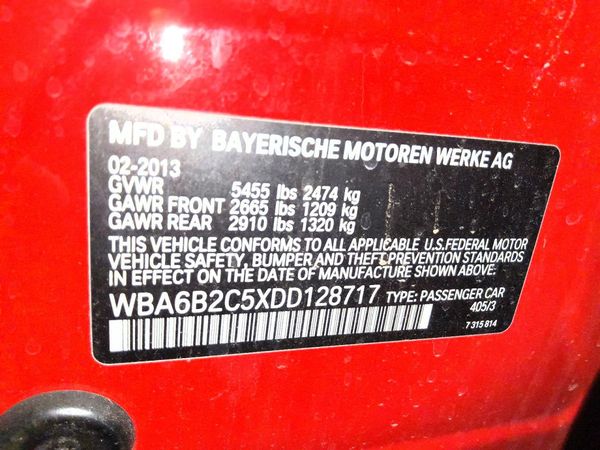 2013 BMW 650 — VINS