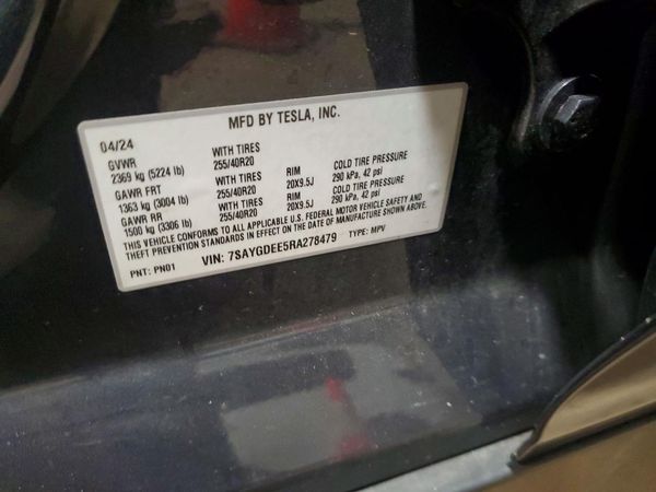 2024 TESLA MODEL Y — VINS