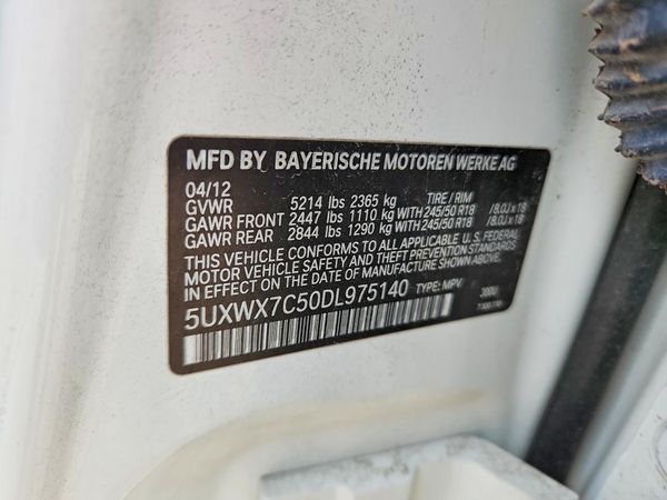 2013 BMW X3 xDrive35i — VINS