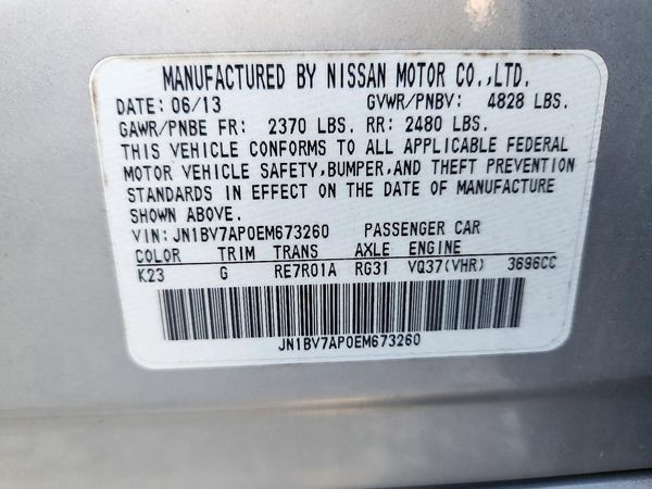 2014 INFINITI Q50 — VINS