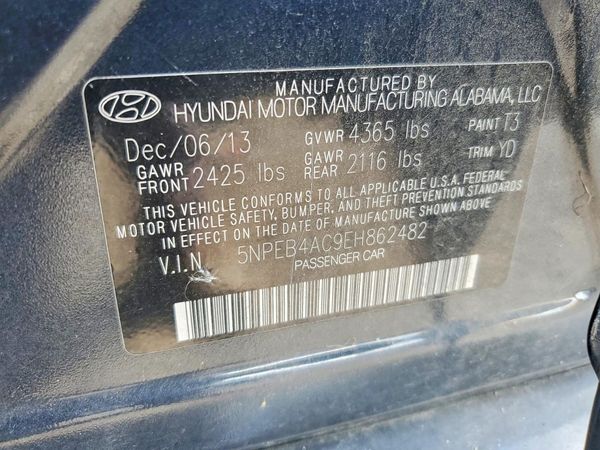2014 HYUNDAI SONATA GLS/ GLS Popular — VINS