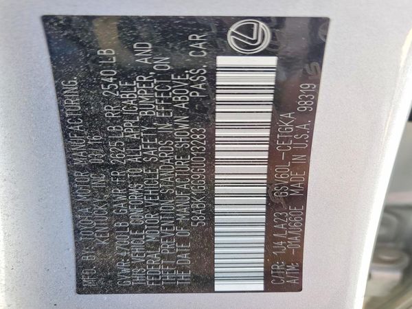 2016 LEXUS ES 350 — VINS