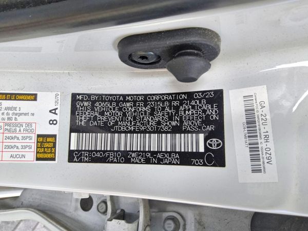 2023 TOYOTA COROLLA L, LE, SE, XLE — VINS