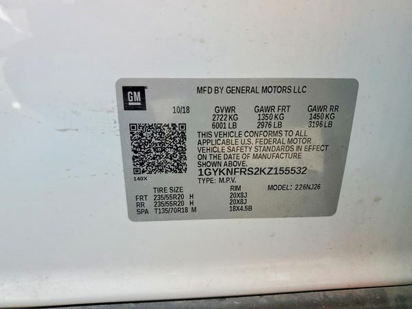 2019 CADILLAC XT5 Premium Luxury — VINS