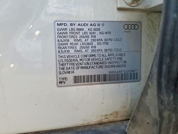 2018 AUDI Q7 quattro Premium Plus — VINS