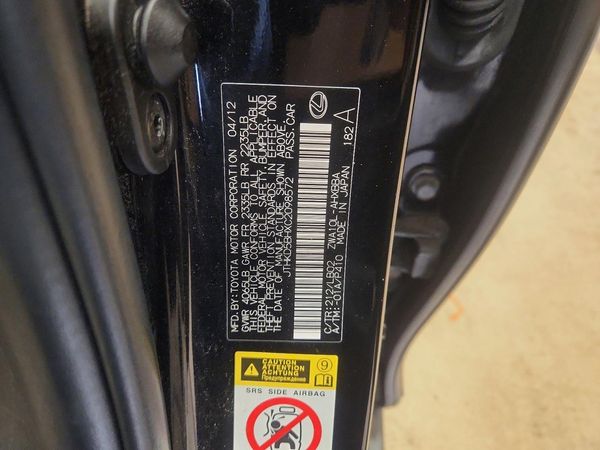 2012 LEXUS CT 200h — VINS