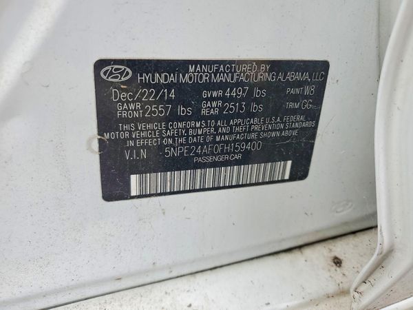 2015 HYUNDAI SONATA SE, ECO — VINS