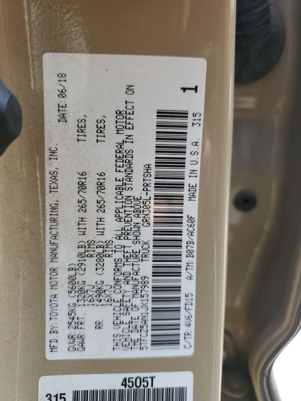 2018 TOYOTA TACOMA