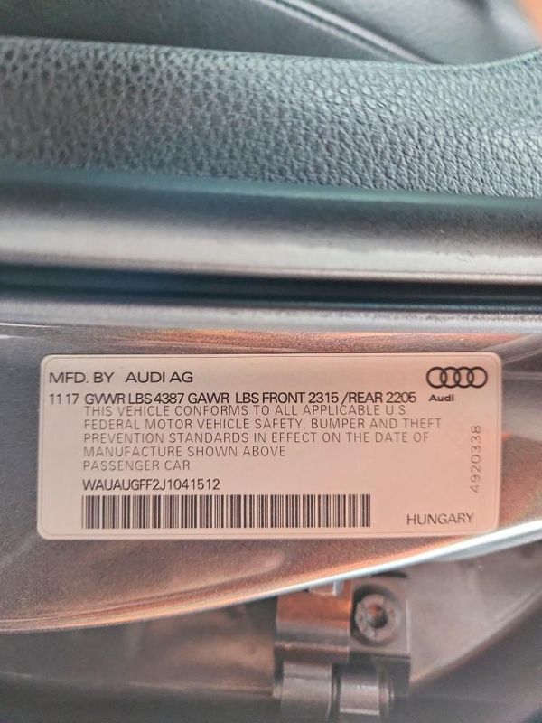 2018 AUDI A3 — VINS