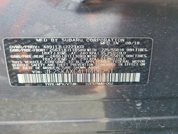 2020 SUBARU FORESTER Trg+ES+NAVI(HK)+KA — VINS