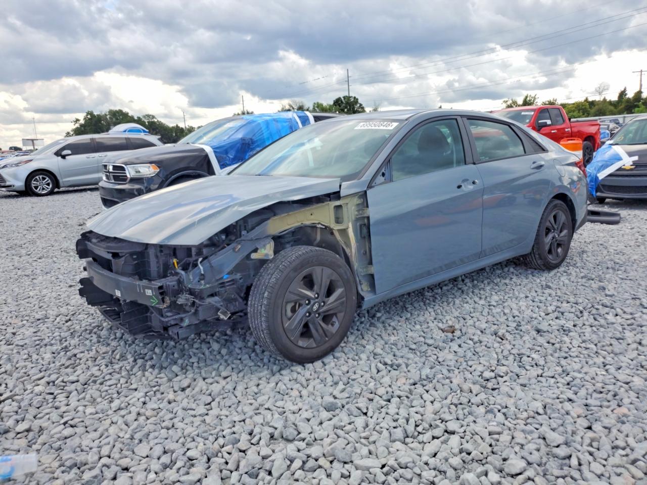 2021 HYUNDAI ELANTRA Blue — Front 3/4