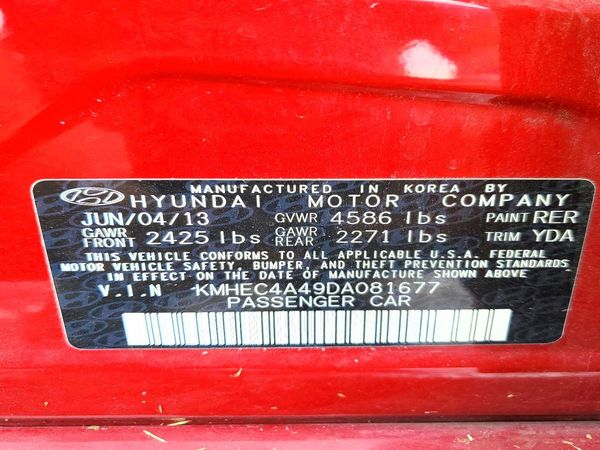 2013 HYUNDAI SONATA Hybrid / Hybrid Limited — VINS