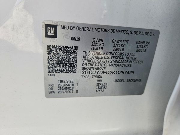 2019 CHEVROLET SILVERADO LT — VINS