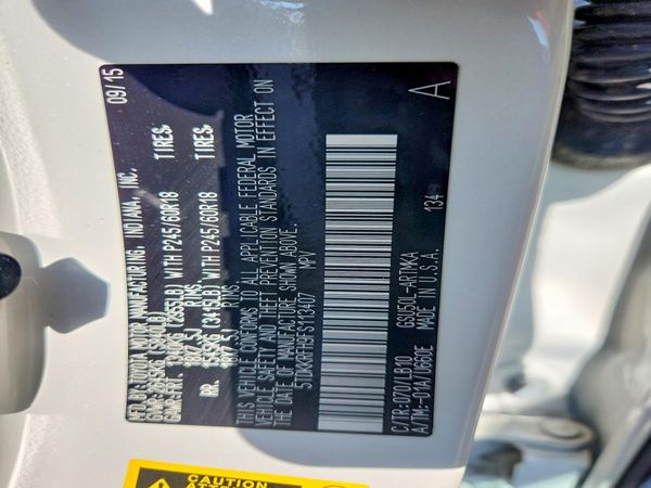 2015 TOYOTA HIGHLANDER Base/Hybrid — VINS
