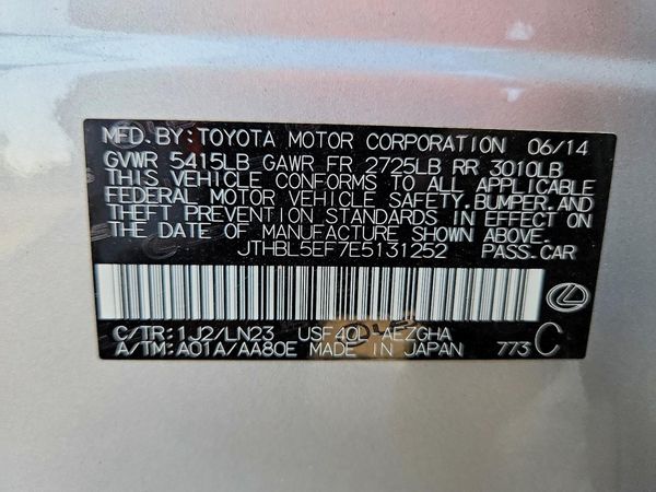 2014 LEXUS LS460 460 — VINS