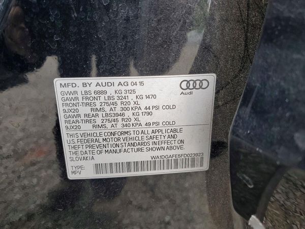 2015 AUDI Q7 S Line Prestige — VINS
