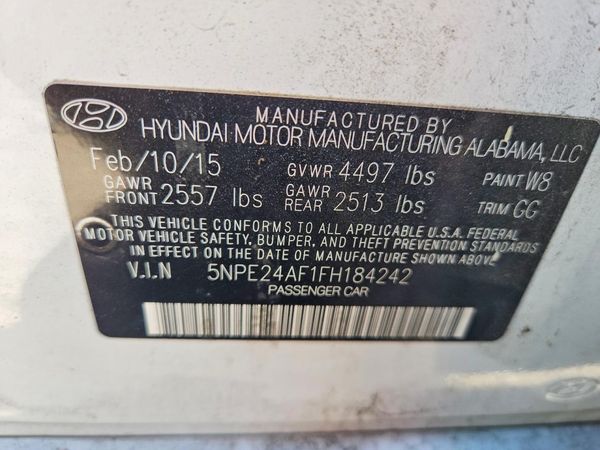 2015 HYUNDAI SONATA SE, ECO — VINS
