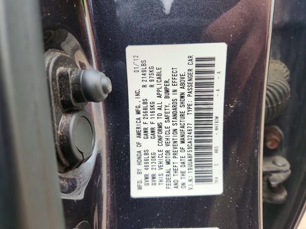 2012 ACURA TL TECH — VINS