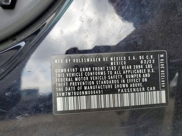 2022 VOLKSWAGEN JETTA SE w/ Sunroof — VINS