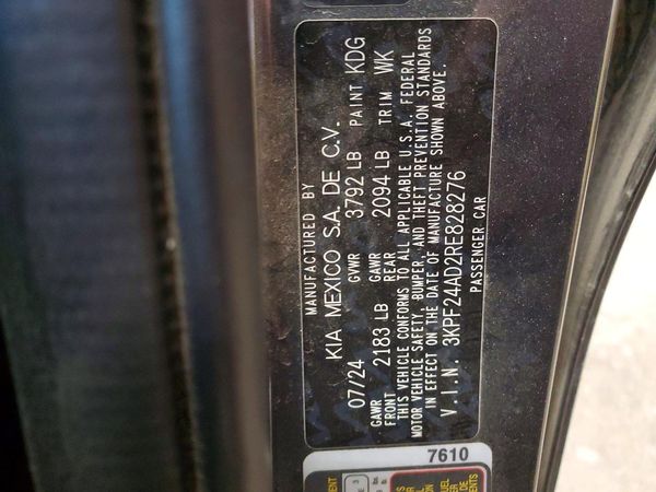 2024 KIA FORTE LX, LXS — VINS