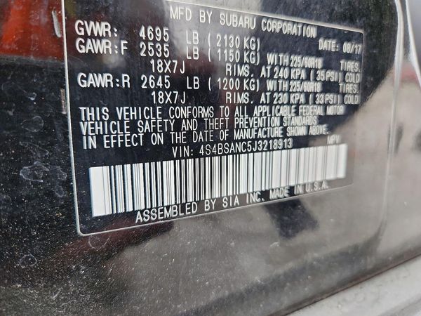 2018 SUBARU OUTBACK Limited+M/R+ES+NAVI — VINS