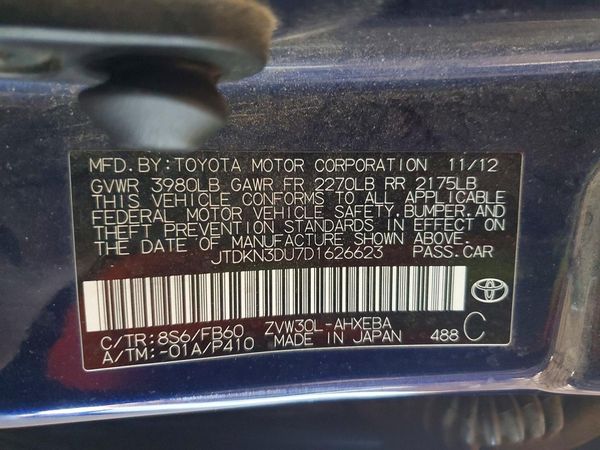 2013 TOYOTA PRIUS — VINS